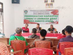 Babinsa Koramil 1210-06/Ngabang Hadiri Penguatan Dan Peningkatan Kapasitas Linmas Desa Amboyo