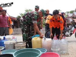 Gencar Distribusikan Air Bersih, Upaya Kodim 1425 Jeneponto Dalam Penanganan Bencana Kekeringan Di Musim Kemarau