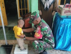 Dukung Progam Balita Sehat,Babinsa Koramil 0907/04 Tarut Dampingi Giat Posyandu Diwilayah