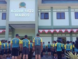 Dandim 1422/Maros Pimpin Apel Personil Militer dan PNS, Dilanjutkan Olahraga Bersama dan Jam Komandan