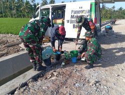 Kodim 1404/Pinrang Semprot Hama Wereng Gunakan Drone Di Lahan Pertanian Modern
