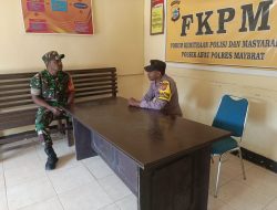 Sinergitas TNI-Polri, Babinsa Aifat Anjangsana Ke Polsek Aifat