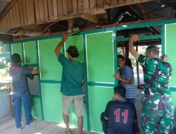Rehab RTLH yang dikerjakan oleh Kodim 1404/Pinrang Masuki Tahap Pemasangan Dinding