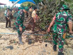 Wujudkan Lingkungan Teduh dan Asri, Kodim 1412/Kolaka Koramil 07/Watubangga Gelar Aksi Bersih Sampah di Pesisir Pantai