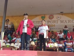 Babinsa Ramil 1422-05/TB Memantau Pembukaan Pekan Olahraga dan Seni (PORSENI) PGRI Kabupaten Maros Ke-VII Tahun 2024