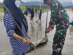 Cegah Abrasi Pantai, Personil Kodim 1412/Kolaka bersama Masyarakat Tanam Pohon Bakau