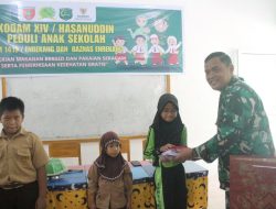 KODIM 1419/ENREKANG Bersama BAZNAS menggelar program Hasanuddinn Peduli Anak Sekolah di Wilayah Kec. Enrekang