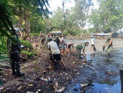 Hindari Pencemaran Laut, Kodim 1412/Kolaka Menggelar Aksi Bersih Sampah di Pesisir Pantai