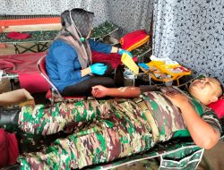 Kodim 1422/Maros Gelar Bakti Sosial Donor Darah Dalam Rangka HUT Ke – 79 TNI