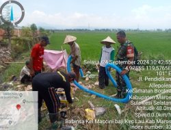 Babinsa Ramil 1422-01/Lau Kelurahan Maccini Baji Kecamatan Lau Melakukan Pengecekan Bantuan Pompa Air ABT