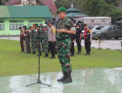 Dandim Pimpin Apel Gelar Pasukan PAM Pilkada Serentak Tahun 2024 Kabupaten Nagan Raya