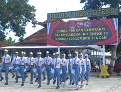 Peringati HUT TNI Ke-79, Kodim Loteng Gelar Lomba PBB dan Bernyanyi Antar Sekolah