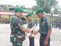 Kodim 1809/Maybrat Gelar Upacara Korp Raport Pinda Satuan