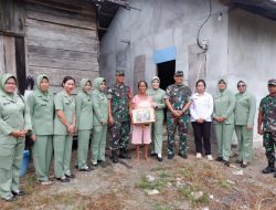 Pj Danramil 03/Mandor Dampingi Komandan Kodim 1210/Landak Serahkan Bantuan Sosial HUT TNI Ke 79