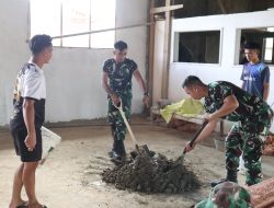 Manunggal Bersama Warga Desa di Perbatasan RI-Malaysia, Satgas Pamtas Yonzipur 8/SMG Berperan Aktif dalam Pembangunan Gereja di untuk Mendukung Kegiatan Peribadatan Masyarakat