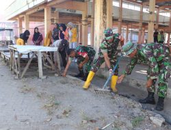 HUT Ke 79 TNI, Koramil 1425-05 Batang Gelar Karya Bakti Penanaman Pohon dan Pembersihan Lingkungan