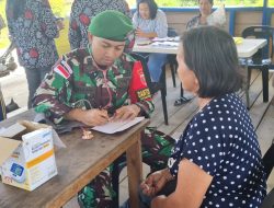 Kembali Menunjukkan Dedikasi dan Profesionalisme,Satgas Yonzipur 8/SMG laksanakan Pelayanan Posyandu dan Posbindu di desa Long Kiwan