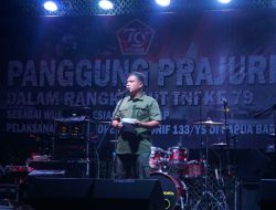 Bummm!!!…Pecah Acara Panggung Prajurit Rangkaian HUT Ke-79 TNI Sekaligus Hiburan Purna Tugas Yonif 133/YS