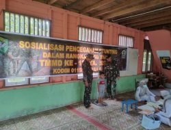 Satgas TMMD Kodim 0115/Simeulue Bersama Tim Kesehatan Sosialisasikan Pencegahan Stunting Kepada Masyarakat
