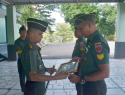 Dandim 1405/Parepare Pimpin Acara Korps Raport Purna Tugas dan Pindah Satuan Personel Kodim 1405/Parepare