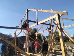 Rehab Rumah Tidak Layak Huni (RTLH) Program TMMD Ke 122 Kodim 1425 Jeneponto di Desa Tuju Kini Capai 30 %