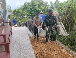 Ciptakan Tempat Ibadah Yang Bersih dan Sehat, Anggota Koramil Alla Bersama Warga Bersihkan Lingkungan Gereja Kibaid Redak