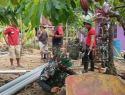 Satgas TMMD Ke 122 Kodim 1407/Bone Mulai Pasang Instalasi Pipa Sumur Bor Penuhi Kebutuhan Air Bersih