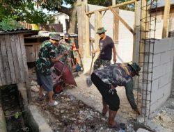 Terus Genjot Pengerjaan RTLH Di Wilayah, Koramil Tanete Riattang Kerahkan Semua Tenaga