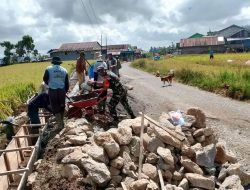 Babinsa Koramil 1424-02/Sinjai Barat Kodim 1424/Sinjai Gelar Karya Bakti Perbaikan Saluran Irigasi