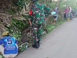 Ba Tuud Pimpin Personel Koramil 1419-04/Alla Karya Bakti Pembersihan Selokan