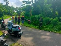 Anggota Koramil 01 Maiwa Melaksanakan Karya Bakti Pembersihan Selokan