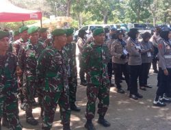 Personil Gabungan Kodim 1404/Pinrang, Polres Pinrang Dan Pemda Laksanakan Pengamanan Kampanya Akbar Paslon Bupati Pinrang