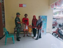 Bantu Instansi Terkait,Babinsa Koramil 0907/03 Tarbar Salurkan Bantuan Penambah Gizi Anak Stunting