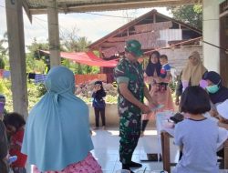 Babinsa Saotengnga Koramil 1424-03/Sinjai Tengah Kodim 1424/Sinjai Lakukan Pemantauan dan Pendampingan Kesehatan Balita