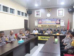 Dandim 1405/Parepare Hadiri Vicon Panglima TNI dan Kapolri terkait  perkembangan situasi dan kesiapan Satwil
