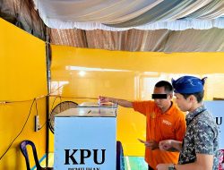 Rutan Pelaihari Gelar Pemungutan Suara Bagi Warga Binaan di TPS Khusus 901
