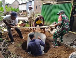 Babinsa Koramil 14/Libureng Kodim 1407/Bone Bersama Warga Gotong Royong Bangun RTLH Milik Bapak Salaming