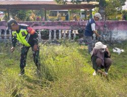 Babinsa Koramil 14/Libureng Kerja Bakti Bersihkan Lingkungan Bersama Karang Taruna