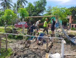 Babinsa Koramil Kahu Laksanakan Monitoring Pembangunan Sumur Bor Di Wilayah Binaan