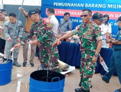 Danramil 1707-02/Merauke Ikuti Pemusnahan Barang Ilegal Yang Menjadi Milik Negara