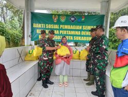 Kodim 0607/ Kota Sukabumi Bagikan Sembako Kepada Petani Penggarap Lahan.