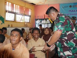 Peringati Hari Juang TNI AD Ke-79, Kodim 1707/Merauke Bersama Kementerian Kelautan dan Perikanan RI Gelar Makan Bergizi Gratis