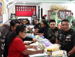 Korem 181/PVT Laksanakan Bakti Sosial Donor Darah dalam rangka Peringati Hari Juang TNI-AD ke-79 Tahun 2024