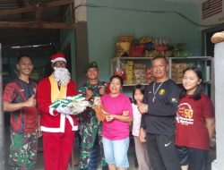 Satgas Pamtas Yonzipur 8/SMG Rayakan dan Berbagi Kebahagiaan Natal Bersama Masyarakat di Perbatasan