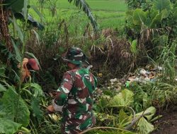 Koramil-07 Kodim 1404/Pinrang Kerja Bakti Pembersihan Saluran Irigasi