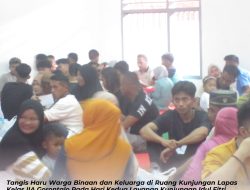 Tangis Haru Warga Binaan dan Keluarga di Ruang Kunjungan Lapas Kelas IIA Gorontalo Pada Hari Kedua Layanan Kunjungan Idul Fitri