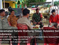 Babinsa Kodim 1407/Bone Koramil 07/Tanete Riattang Jalin Komsos Dengan Perangkat Kelurahan Cellu