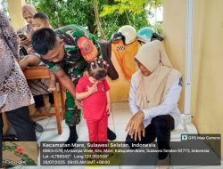 Babinsa Koramil 15/Mare Dampingi Kegiatan Posyandu Di Desa Mattampa Walie