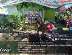 Babinsa Koramil 1407-13/Sibulue Laksanakan Karya Bakti Bantu Warga Bangun Talut Persawahan