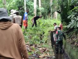 Babinsa Koramil 1407-08/Lamuru Bersama Warga Gotong Royong Bersihkan Drainase Di Desa Turucinnae